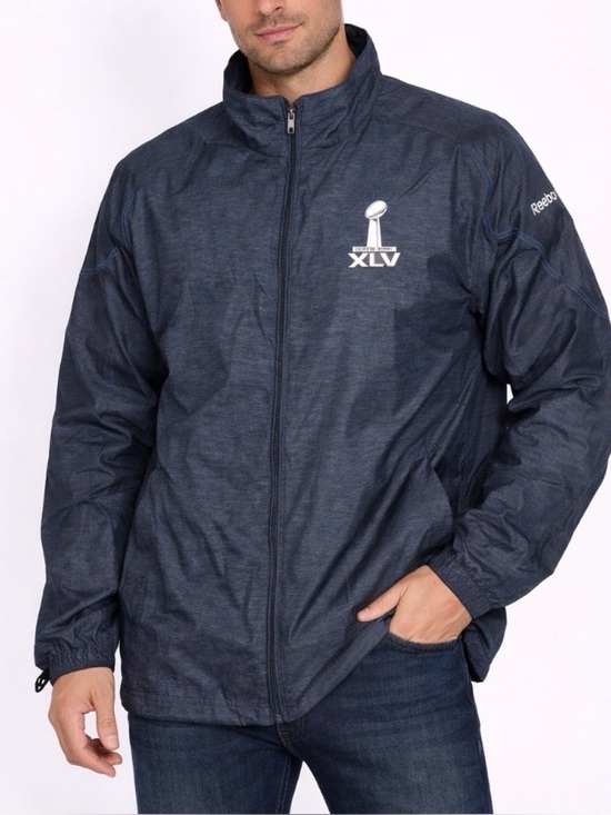 Reebok Other - Reebok Texas Blue SUPER BOWL XLV WINDBREAKER JACKET 2/6/2011 SZ XL embroidered
